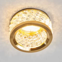 ORION Med krystalpynt - indbygningslampe Iwen, guld