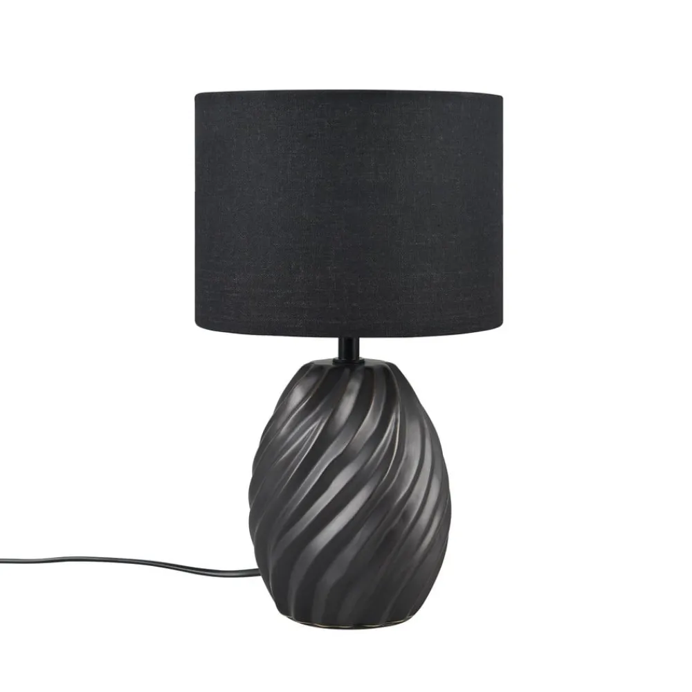 Reality Leuchten Bordlamper>Melva bordlampe, mat sort, Ø 18 cm, keramik, E14