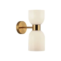 Viokef Memory væglampe, glas, bronze/hvid, 2-lys