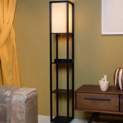 Lucide Gang|Gulvlamper>Menno gulvlampe, sort, 162,7 cm, trådløs oplader