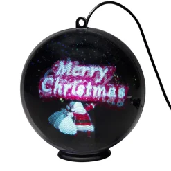 Merry Christmas 3D-hologramkugle, 64 LED'er^Konstsmide Christmas Clearance