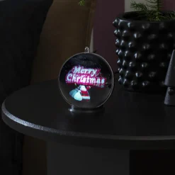 Konstsmide Christmas Merry Christmas 3D-hologramkugle, 42 LED'er