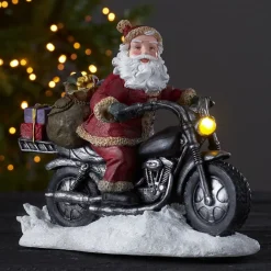 Merryville LED-dekolampe, julemand på motorcykel^STAR TRADING Online
