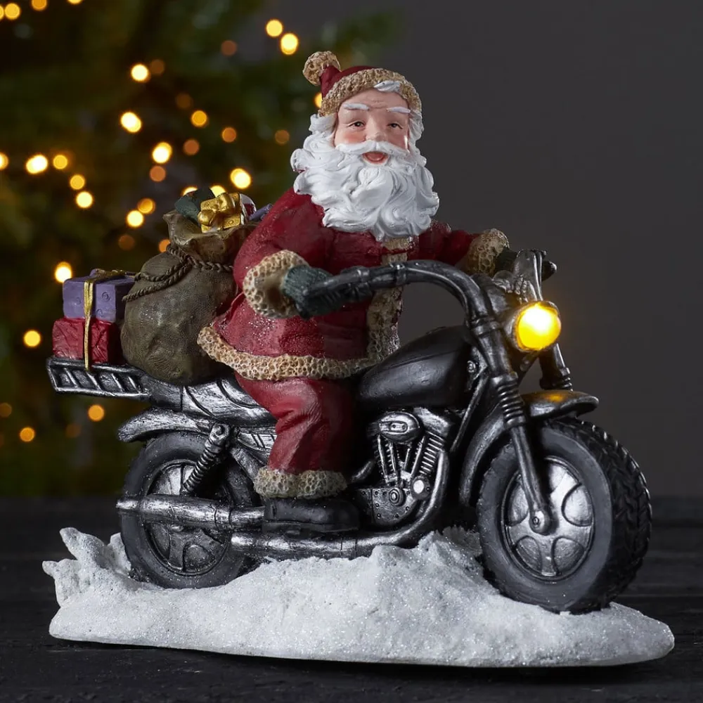 Merryville LED-dekolampe, julemand på motorcykel^STAR TRADING Online
