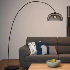 Mesh gulvlampe, sort, buelampe^Lucide Online