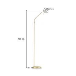 Steinhauer Messingfarvet LED-gulvlampe Zenith med lysdæmper