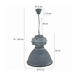 Mexlite Densi hængelampe, grå, Ø 47 cm, metal^Steinhauer