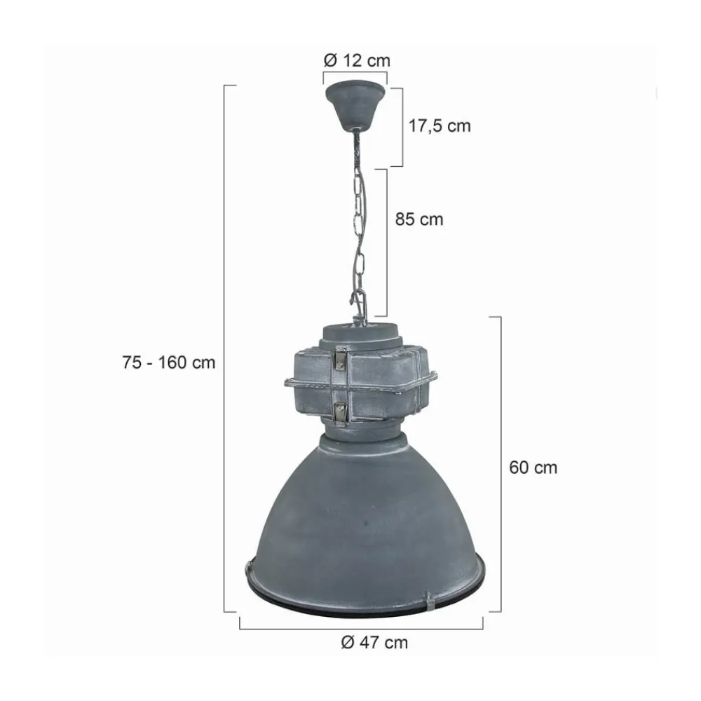 Mexlite Densi hængelampe, grå, Ø 47 cm, metal^Steinhauer