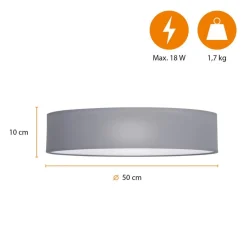 Mia loftslampe, grå, Ø 50 cm^Smartwares Discount