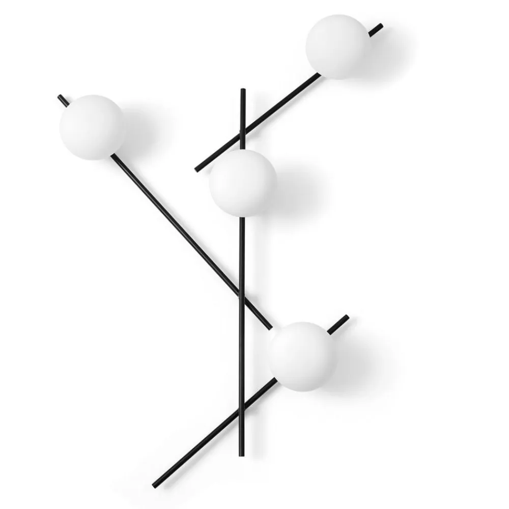 Sforzin Mikado væglampe, mælkehvidt glas, 4 lyskilder