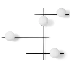 Sforzin Mikado væglampe, mælkehvidt glas, 4 lyskilder