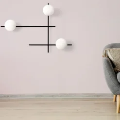 Mikado væglampe, mælkehvidt glas, 3 lyskilder^Sforzin Sale