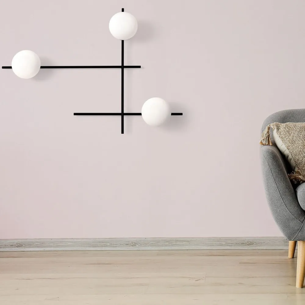 Mikado væglampe, mælkehvidt glas, 3 lyskilder^Sforzin Sale