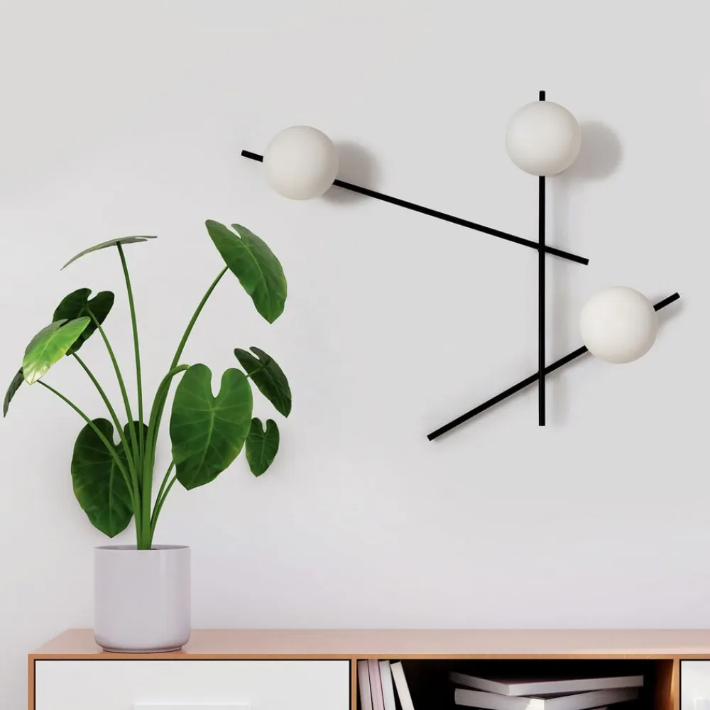 Mikado væglampe, mælkehvidt glas, 3 lyskilder^Sforzin Sale