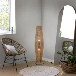 Reality Leuchten Gulvlamper>Miki gulvlampe, brun, højde 103 cm, papir