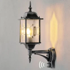 Milano udendørs væglampe med bevægelsessensor^Konstsmide Best