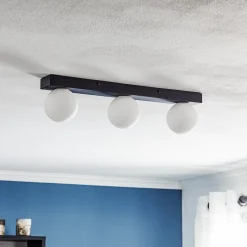 Markslöjd Mini loftlampe til bad, 3 lyskilder, sort, glas/metal
