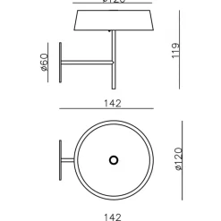 Miram LED-væglampe m batteri, kan dæmpes, rubinrød^Deko-Light Clearance