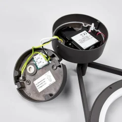 Lucande Mirco udendørs LED-væglampe med sensor, ringformet