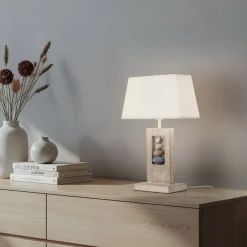 ONLI Bordlamper>Miriel bordlampe, højde 46 cm, tekstil, træ