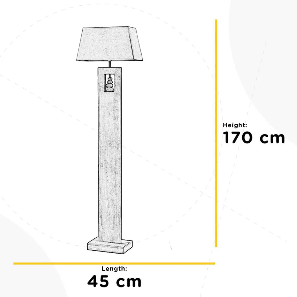 ONLI Miriel gulvlampe, højde 170 cm, tekstil, træ