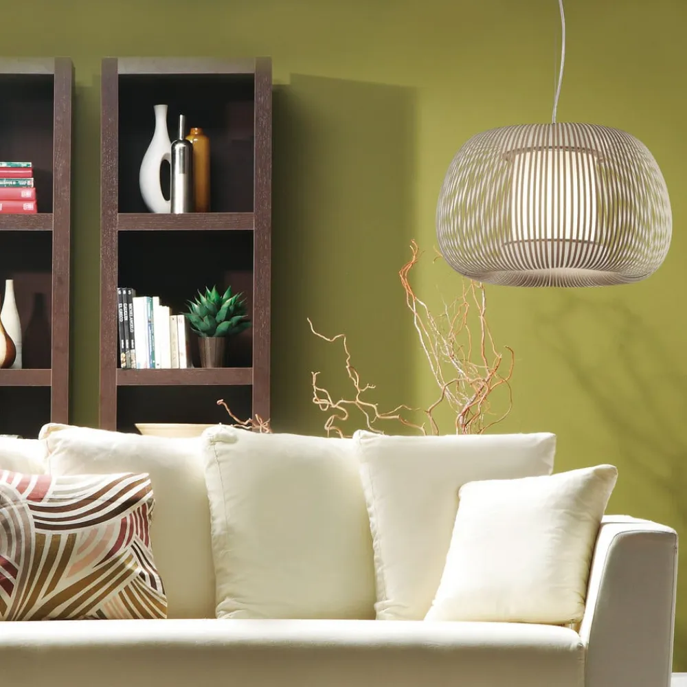 Mirta pendel, skærm af akrylstivere, grå, Ø 45 cm^ACB ILUMINACIÓN New