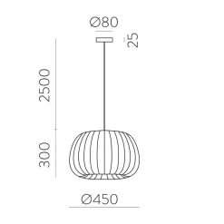 Mirta pendel, skærm af akrylstivere, grå, Ø 45 cm^ACB ILUMINACIÓN New