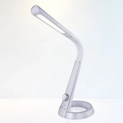 Globo Mitti LED-bordlampe med USB-port, sølv/hvid