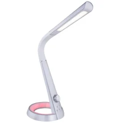 Globo Mitti LED-bordlampe med USB-port, sølv/hvid