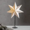 STAR TRADING Mixa stående stjerne, metal/papir sort/hvid