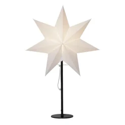 STAR TRADING Mixa stående stjerne, metal/papir sort/hvid