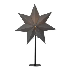 STAR TRADING Mixa stående stjerne, metal/papir sort/mørkegrå