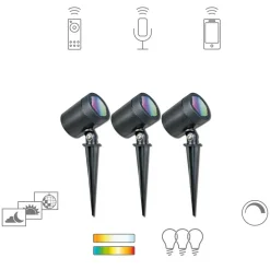 Müller Licht LED udendørs spotlight Flores, sæt med 3 stk^tint Best