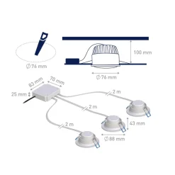 Müller Licht indbygningslampe, spot, 3'er sæt^tint Best