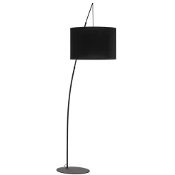 Moby Black gulvlampe med tekstilskærm^TK Lighting Outlet