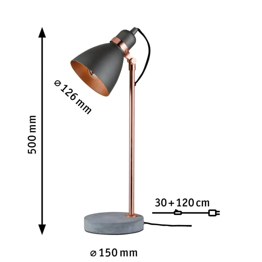 Paulmann Moderne bordlampe Orm med betonfod