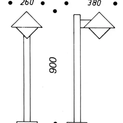 Moderne gadebelysning 202 i sort^Albert Leuchten New