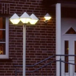 Albert Leuchten Moderne lygtepæl 181, hvid, 3 lyskilder