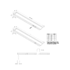 ModuLite F LED-underskabsbelysning, sort, 120 cm, 3.000 K aluminium^Hera Outlet