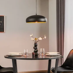 EGLO Pendellamper>Mogano-pendel med metalskærm, sort