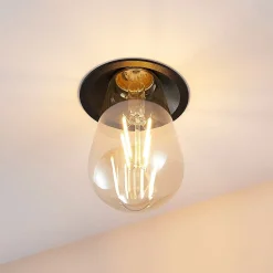 LED indbygningslampe Willi 68R, sort, aluminium, E27^Molto Luce Best