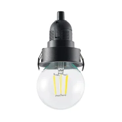 LED indbygningslampe Willi 68R, sort, aluminium, E27^Molto Luce Best