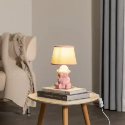 ONLI Bordlamper>Monkey bordlampe, pink, keramik, 28 cm høj, E14