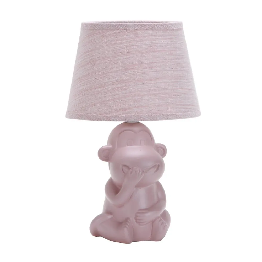 ONLI Bordlamper>Monkey bordlampe, pink, keramik, 28 cm høj, E14