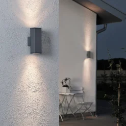 Konstsmide Væglamper>Monza udendørs spot, antracit, 2 lyskilde