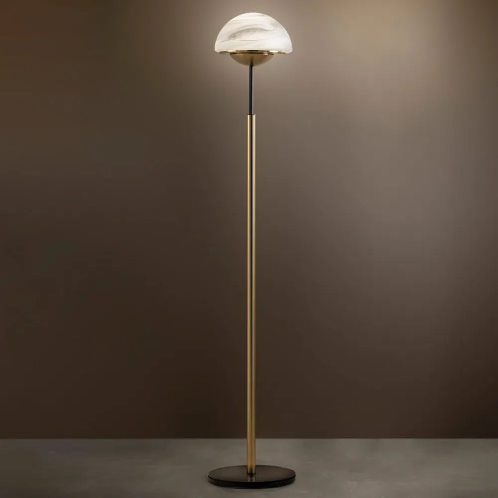 Sil-Lux Moon gulvlampe af Muranoglas, alabaster