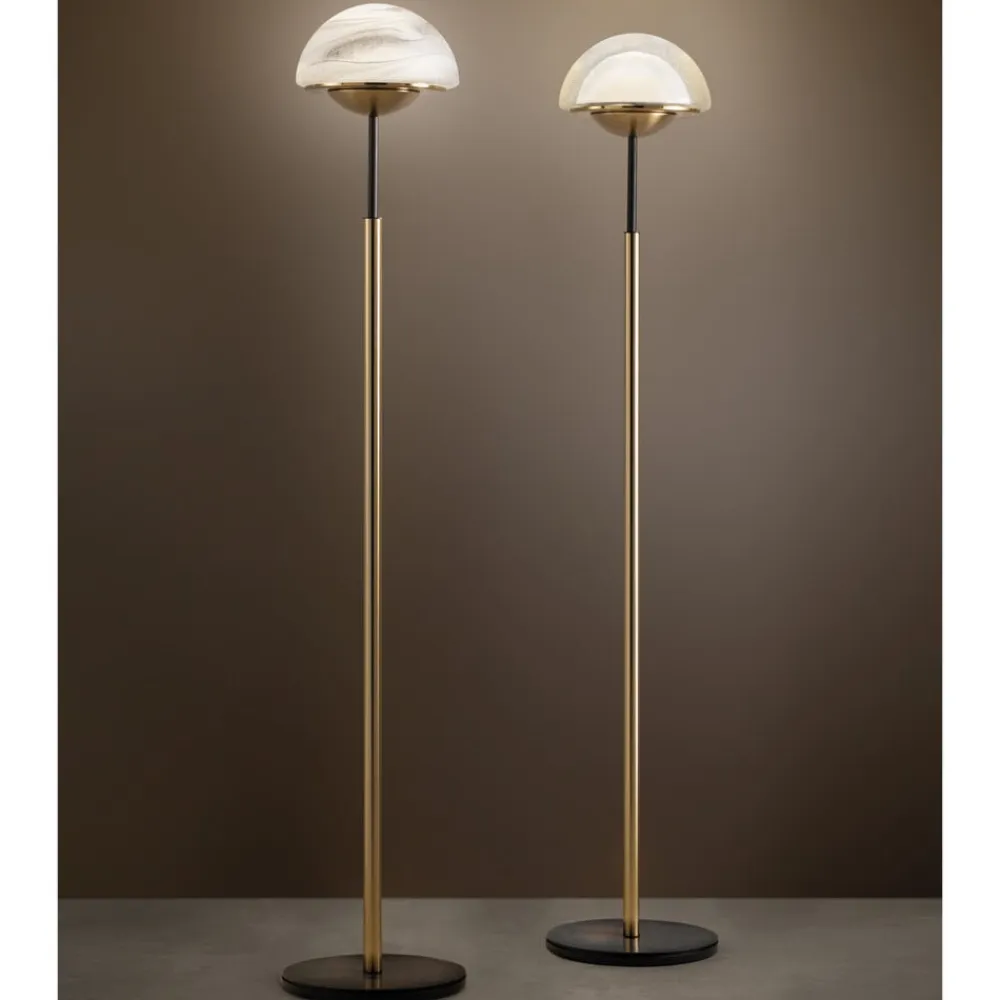 Sil-Lux Moon gulvlampe af Muranoglas, alabaster