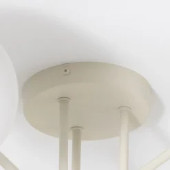 HELAM Moon loftlampe, 87 cm, 6 lyskilder, sandfarvet, glas, E27