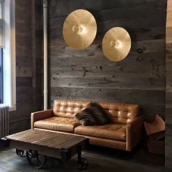 austrolux Moon Sun væglampe, Ø 54 cm, guld