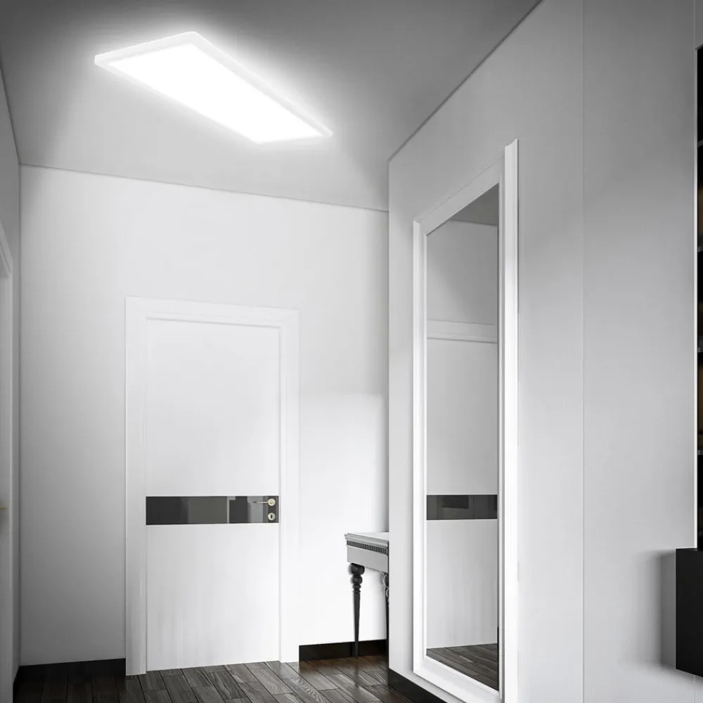 Briloner Move LED-panel, sensor, 58 x 20 cm, IP44, plast, hvid